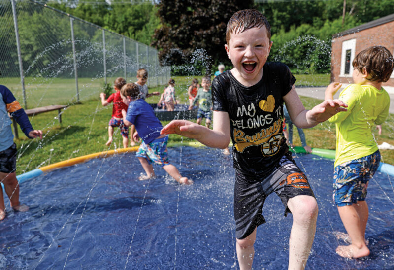 Gorham preschoolers enjoying outdoor time. (Photo by Cheryl Senter)