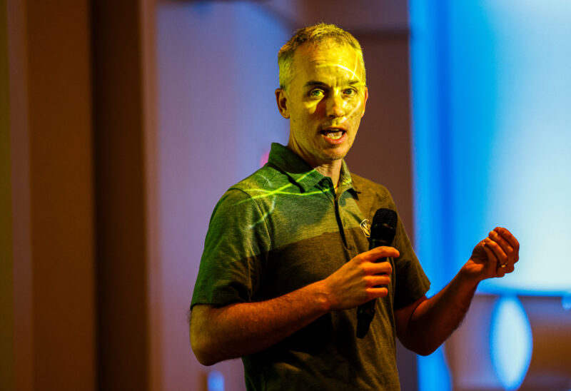 Justin Munroe of Grow Nashua speaks at the Foundation's "Here for Good" event on Thursday, September 19, 2024. (Photo by Cheryl Senter).